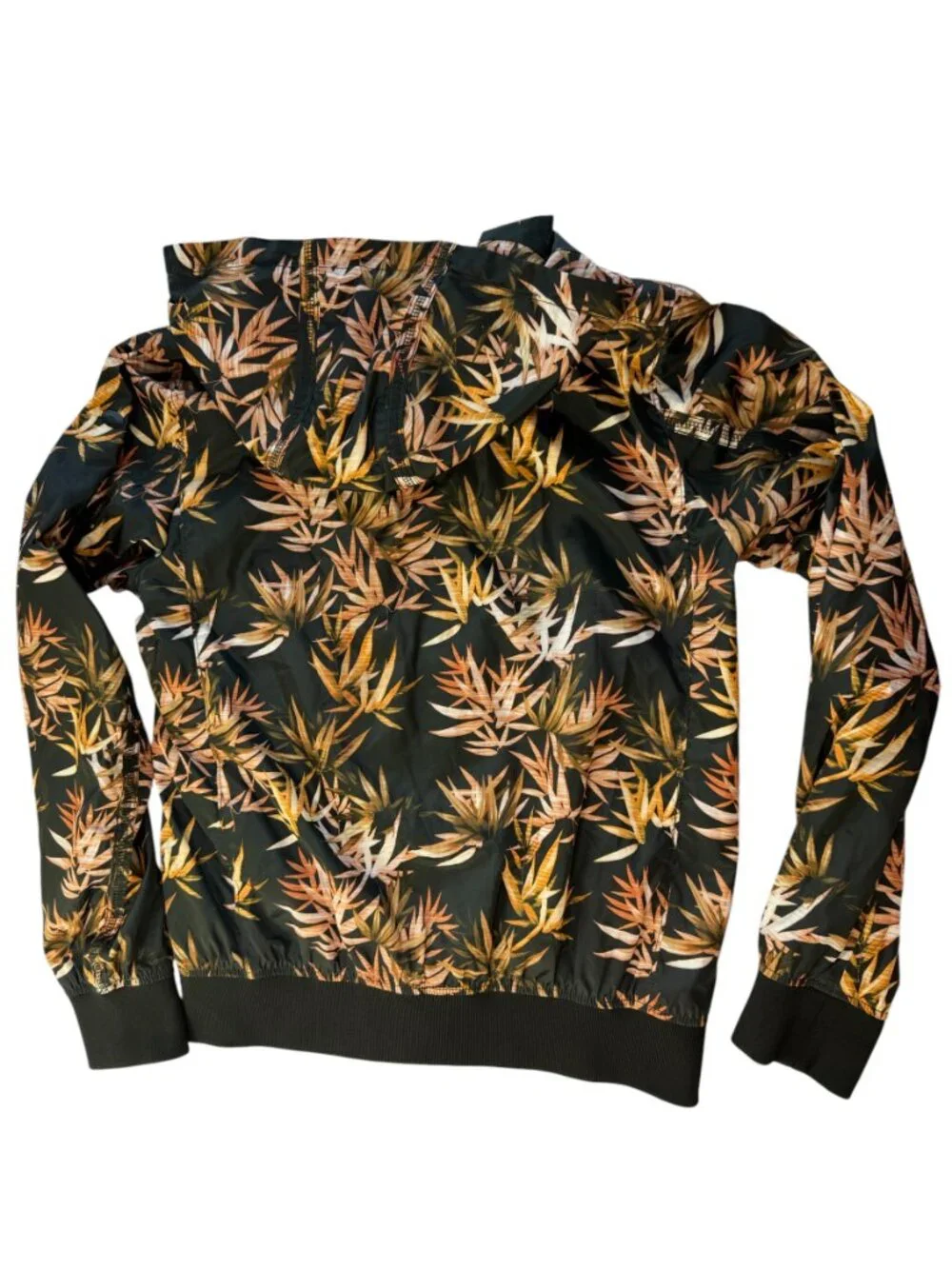 Scotch & Soda Amsterdam Bomber Jacket. Black Orange Tropical Palm Leaf Size M